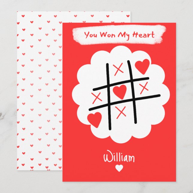 Personalised Minimalist Valentines Day Holiday Card (Front/Back)