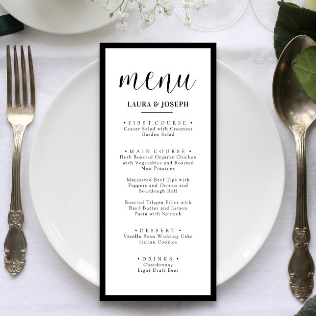 Personalised Minimalist Wedding Dinner Menu (Creator Uploaded)