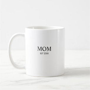 Personalised Minimalist Year Established Mum Coffee Mug
