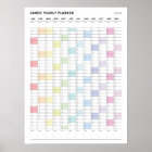 Personalised Minimalist Yearly Planner Poster