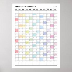 Personalised Minimalist Yearly Planner Poster
