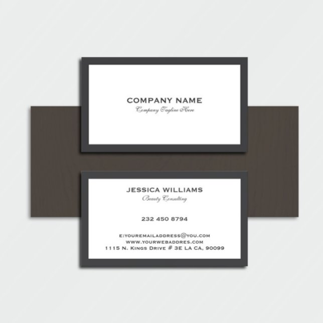 Personalised Minimalistic Grey and White Business Card (Creator Uploaded)