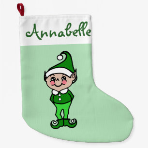 Personalised Mint Christmas Elf Stocking