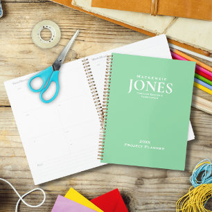 Personalised Mint Green Business Planner