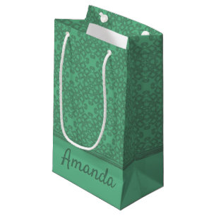 Personalised mint green pattern small gift bag