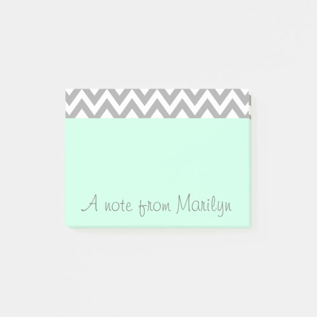 Personalised Mint Green Post It Notes Office Gift (Front)