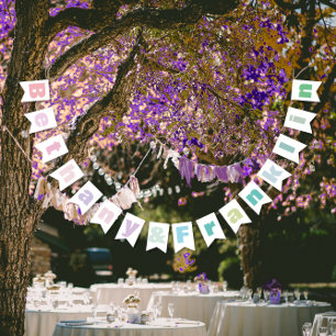 Personalised Mint Pink or Any Custom Colour Weddin Bunting