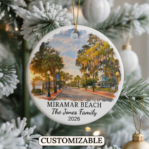 Personalised Miramar Beach Ornament Custom Florida