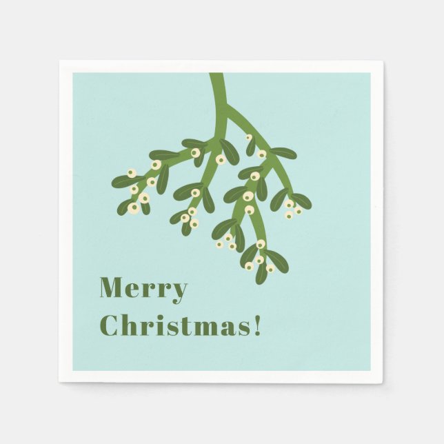 Personalised Mistletoe Christmas Party Napkin (Front)