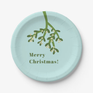 Personalised Mistletoe Christmas Party Paper Plate