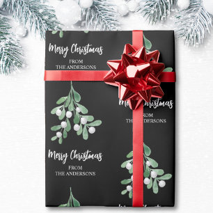 Personalised Mistletoe Christmas Wrapping Paper
