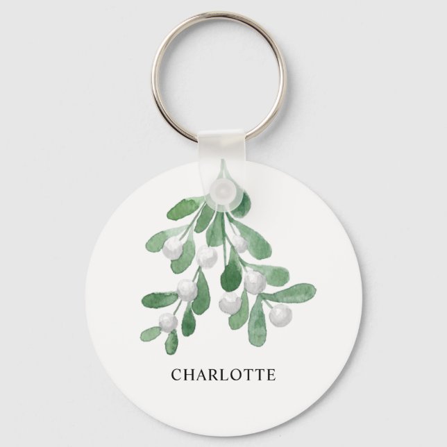 Personalised Mistletoe  Key Ring (Front)