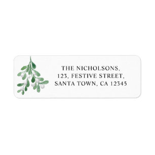 Personalised Mistletoe Return Address Label