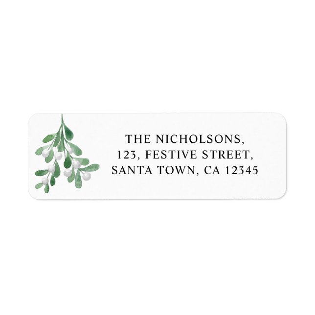 Personalised Mistletoe Return Address Label (Front)