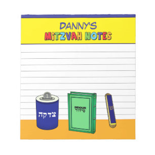 Personalised Mitzvah Items - Colourful Notepad