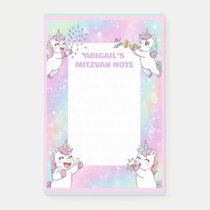 Personalised Mitzvah Note Pink Unicorn Notepad