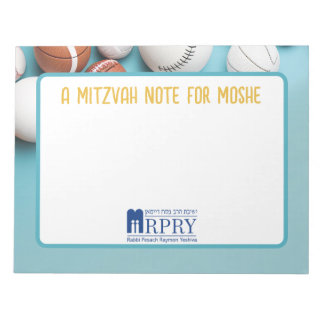 Personalised Mitzvah Note- Sports Notepad