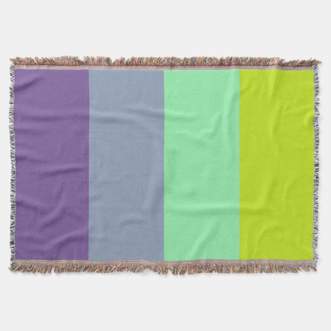 Personalised Mixed Colour Stripe Throw Blanket (Front)