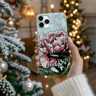 Personalised Mixed Media Peony - Phone Case
