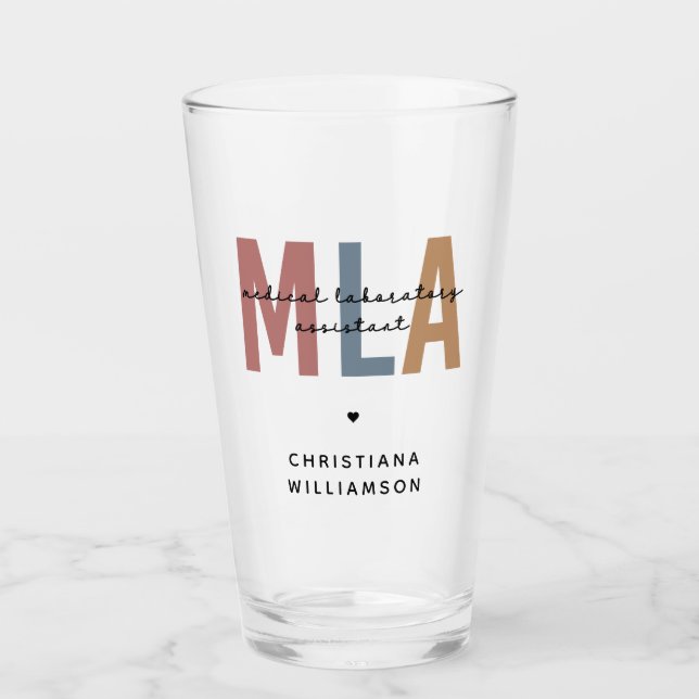 Personalised MLA Medical Laboratory Assistant Glass (Front)