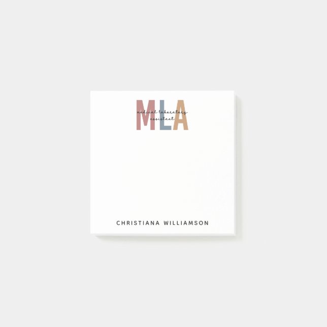 Personalised MLA Medical Laboratory Assistant Post-it Notes (Front)