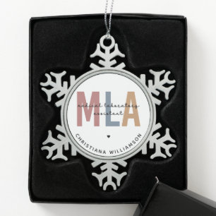 Personalised MLA Medical Laboratory Assistant Snowflake Pewter Christmas Ornament