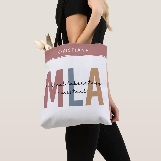 Personalised MLA Medical Laboratory Assistant Tote Bag (Close Up)