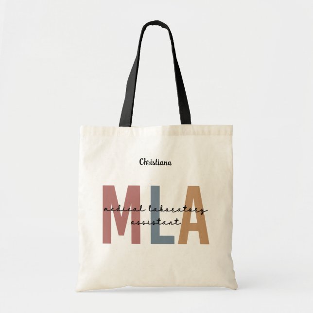 Personalised MLA Medical Laboratory Assistant Tote Bag (Front)