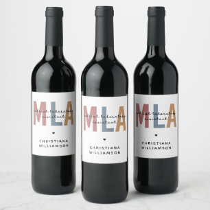 Personalised MLA Medical Laboratory Assistant Wine Label