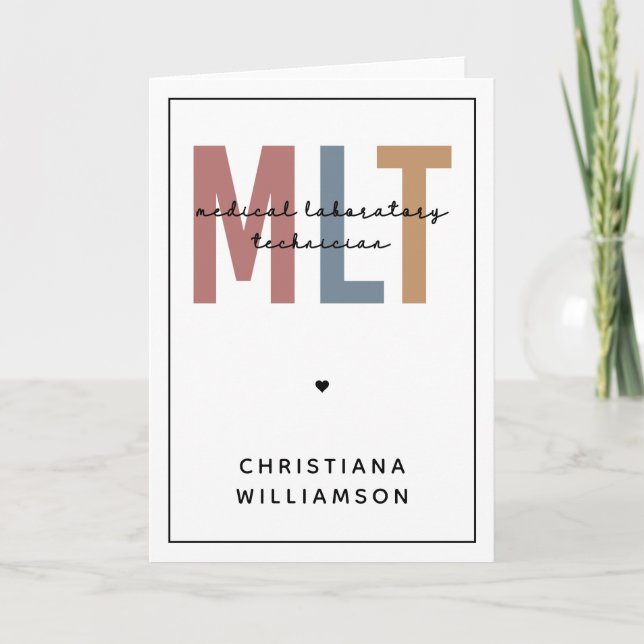 Personalised MLT Medical Laboratory Technician Card (Front)