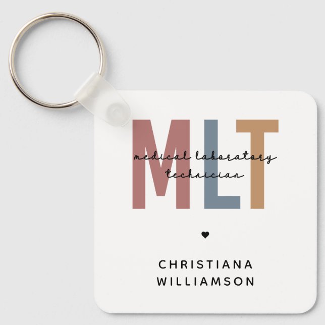 Personalised MLT Medical Laboratory Technician Key Ring (Front)