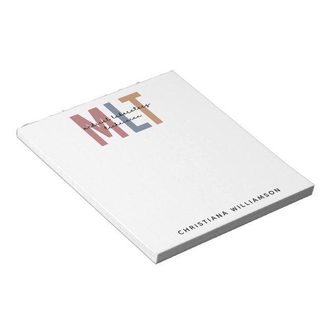 Personalised MLT Medical Laboratory Technician Notepad (Angled)