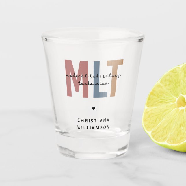 Personalised MLT Medical Laboratory Technician Shot Glass (Front)