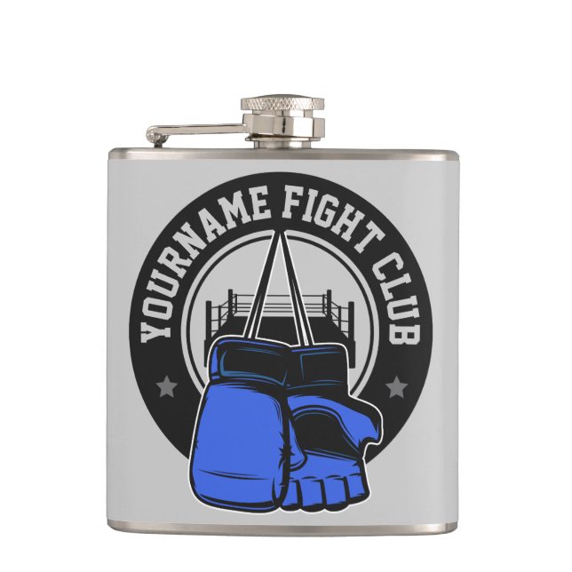 Personalised MMA Mixed Martial Arts Fight Club Hip Flask (Front)