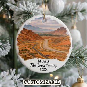 Personalised Moab Ornament, Custom Utah State Ceramic Ornament