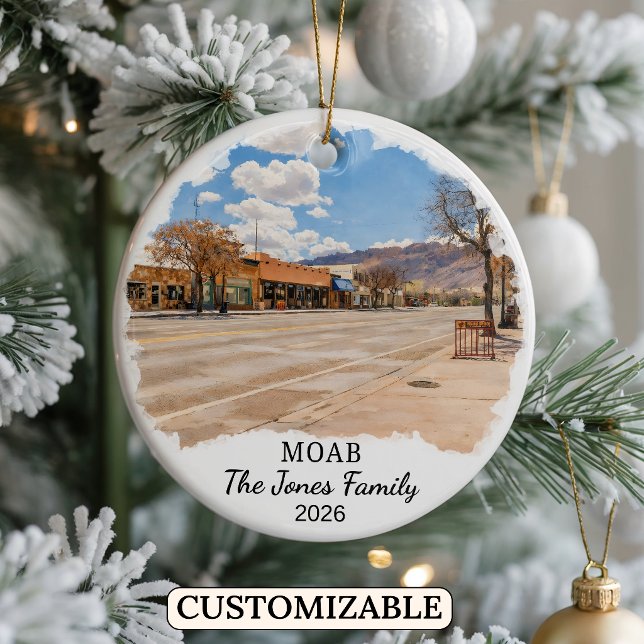 Personalised Moab Ornament, Custom Utah State Ceramic Ornament (Creator Uploaded)