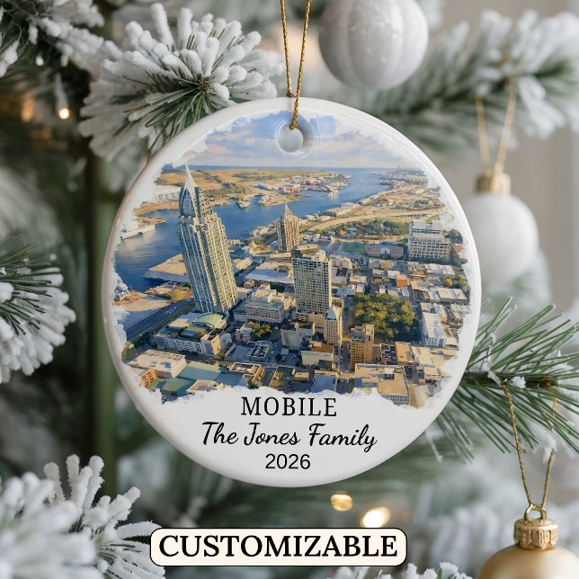 Personalised Mobile Ornament, Custom Alabama Ceramic Ornament (Creator Uploaded)