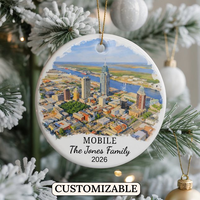 Personalised Mobile Ornament, Custom Alabama Ceramic Ornament (Creator Uploaded)