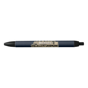 Personalised Model Train Blue Ink Pen