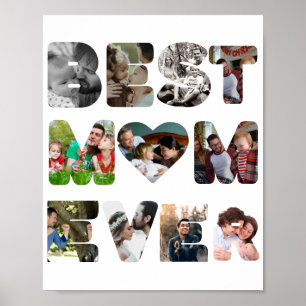 Personalised modern 11 photo Best mum ever Poster