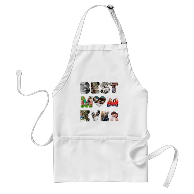 Personalised modern 11 photo Best mum ever Standard Apron (Front)