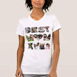 Personalised modern 11 photo Best mum ever T-Shirt
