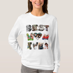 Personalised modern 11 photo Best mum ever T-Shirt