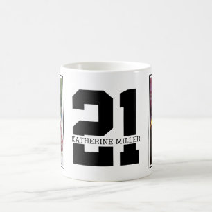 Personalised Modern 21st Birthday Photo Coffee Mug