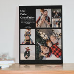 Personalised Modern 3 Generations | 6 Photo Plaque<br><div class="desc">Surprize your son, father or grandfather with this personalised 3 generations photo plaque, for fathers day, birthdays and more. the plaque features 6 photo's and text that reads 'SON, FATHER, GRANDFATHER, A TEMPLATE MESSAGE' and is personalised with their names. The plaque is easily personalised and the background, font styles, size,...</div>