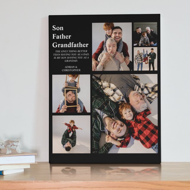 Personalised Modern 3 Generations | 6 Photo Plaque (Creator Uploaded)