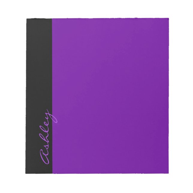 Personalised Modern 519 Purple Notepad (Front)