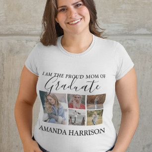 Personalised Modern   5 Photo   Graduation T-Shirt