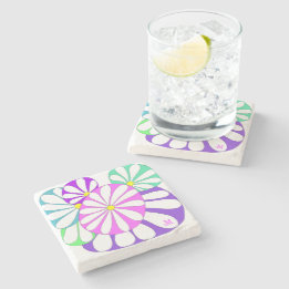 Personalised Modern Abstract Colourful Design Stone Coaster
