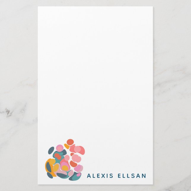 Personalised Modern Abstract Colourful Minimalist Stationery (Front)